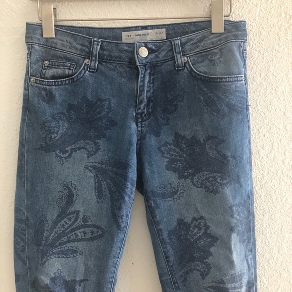 Cubas AS Gwen Paisley Crop Skinny Jeans Size 27 - Picture 4 of 10